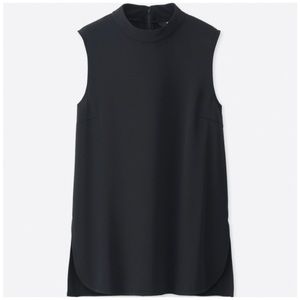 Uniqlo high neck sleeveless blouse navy M